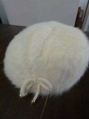 Vintage Kangol Design Furora Jacqueline England Hat Ivory Angora One Size Womens